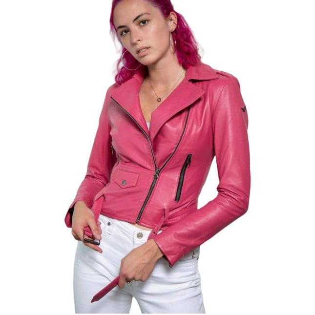 Women’s Barbie Pink Leather Jacket