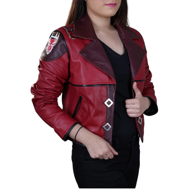 Women Vi Red Leather Jacket