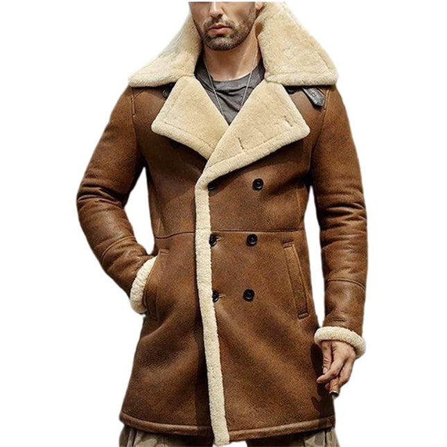 Men’s Brown Fur Shearling Leather Coat