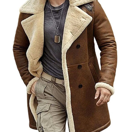 Men’s Brown Fur Shearling Leather Coat