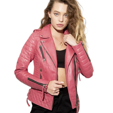 Women Quilted Leather  Jacket