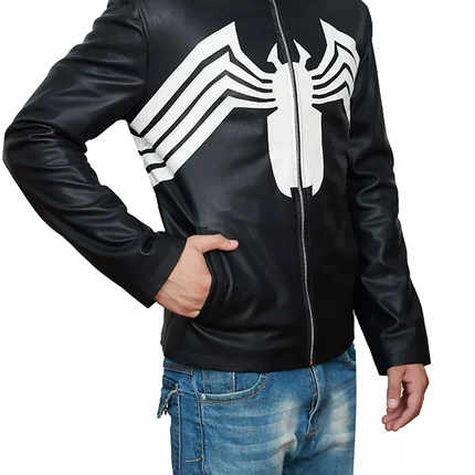 Men Tom Venom Black Leather Jacket