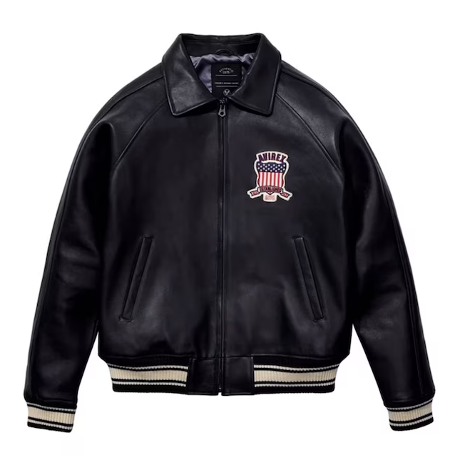Men Avirex USA Edition Icon Leather Jacket