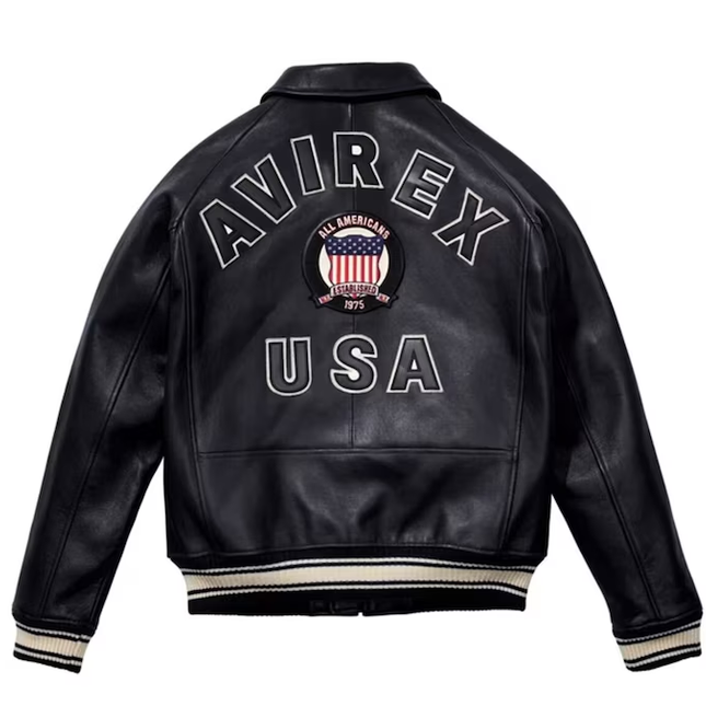 Men Avirex USA Edition Icon Leather Jacket
